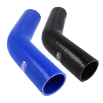 Silikonslang - 45° Böj - (Bränsle- / Oljeresistent) - Svart / Blå QSP Products